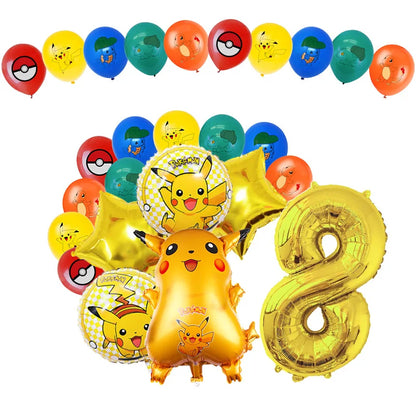 Pikachu Birthday Party Decoration Set (Backdrop · Balloons · Tableware · Kids Party Kit)