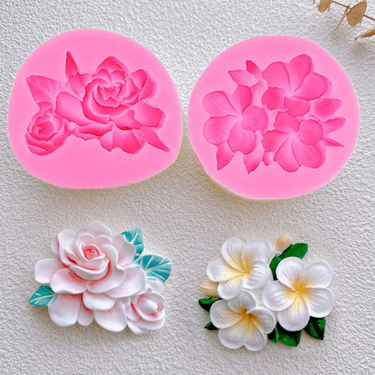 Gardenia Plumeria Flower Silicone Mold Cupcake Fondant Cake Decorating Mold Sugarcraf Chocolate Gumpaste Mold Resin Clay  Mold