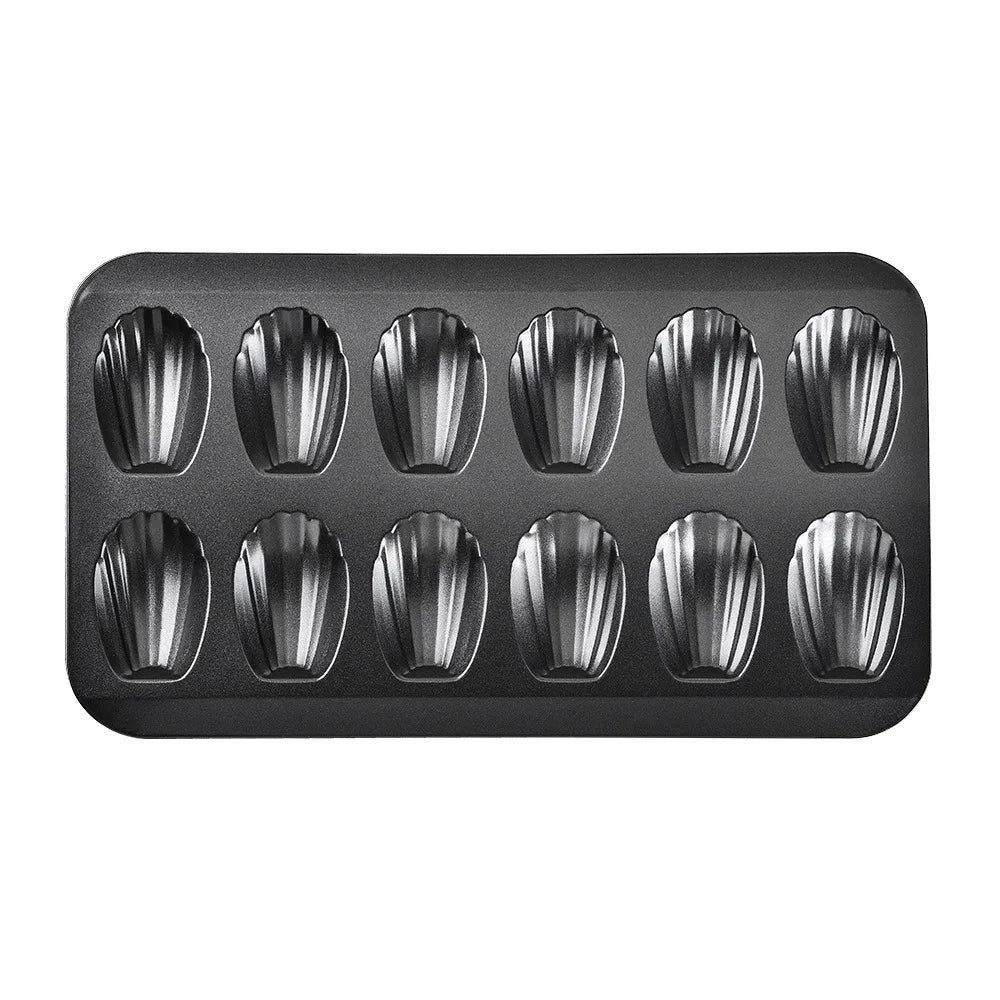 12‑Cavity Nonstick Black Madeleine Baking Tray