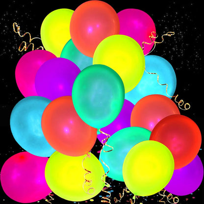 100PCS Glow‑in‑the‑Dark Balloons – Fluorescent Luminous Dot Latex Party Balloons