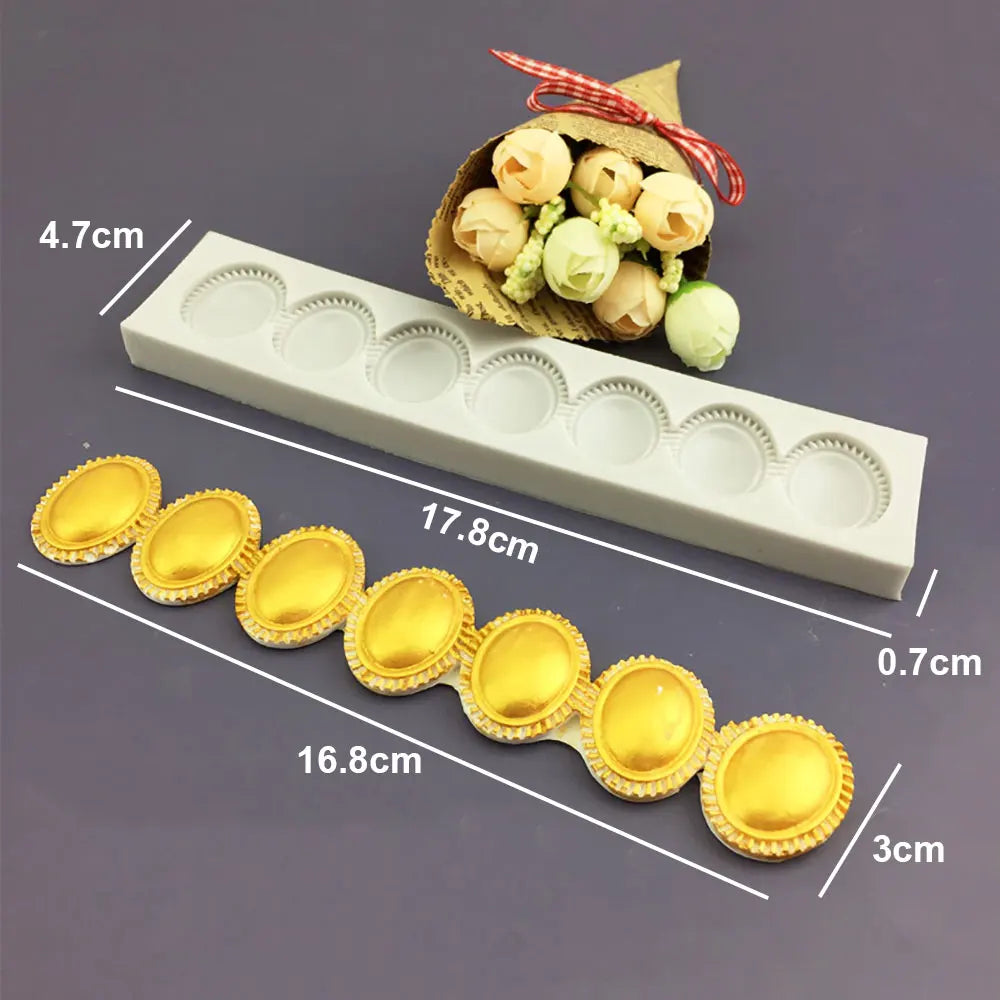 Silicone World DIY Baking Fondant Silicone Mold Handmade Sugar Flipping Cake Edge Decoration Mold Totem Gemstone Relief Mould