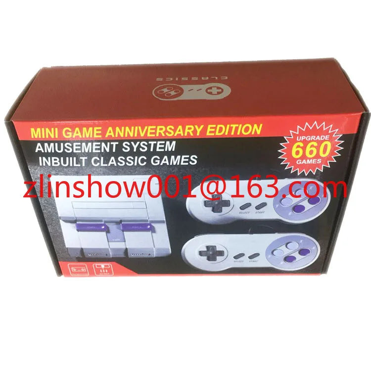 SUPER NES SFC660 Retro Game Console (16‑Bit · SNES Mini Style · TV AV Output)