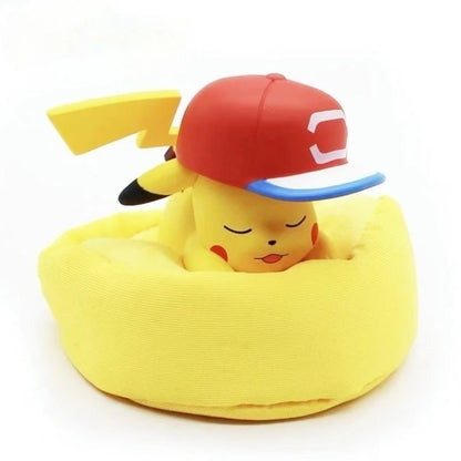 6 Pcs Anime Pokemon Model Kit Characters Figure Starry Dream Pikachu Eevee Series Car Interior Hand Sleeping Position Toys Gifts