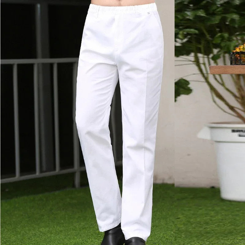 Unisex Chef Pants Cook Chef Pants with Elastic Waist Uniform