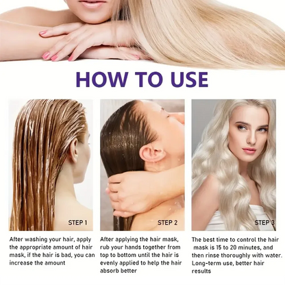 Purple Repair Damaged Hair Mask- Keratin Deep Nourishing Dry Frizzy Collagen Magical -5 Second to Soft Shiny Hair