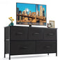 9‑Drawer Tall Bedroom Dresser with Wooden Top & Fabric Bins