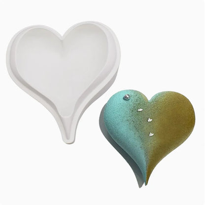 Romantic Heart or Rose Design Silicone Cake Molds Valentine's Day Mousse Cake Mold Kitchen Bakeware Dessert Decorating Tools