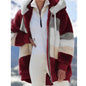 Oversized Jacket for Women Coat Autumn Winter Warm Plush Pocket Hooded Streetwear Loose Lady Zipper Cashmere Outerwear Coat
