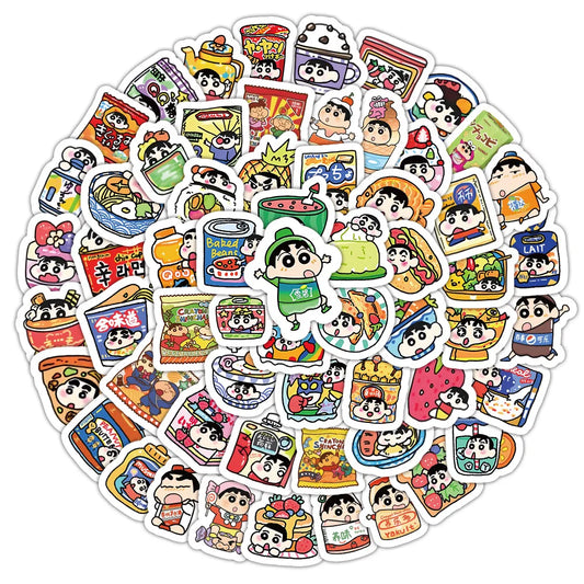103pcs New Style Crayon Shin-chan Personalized Creative DIY Handbook Stickers Mobile Phone Skateboard Decoration Stickers