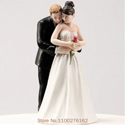 Bride & Groom Funny Wedding Cake Topper Figurine