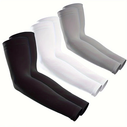 3 Pairs Unisex Sun Protection Arm Sleeves Breathable Cooling Arm Covers For Outdoor Activities Cycling Running Mountaineering