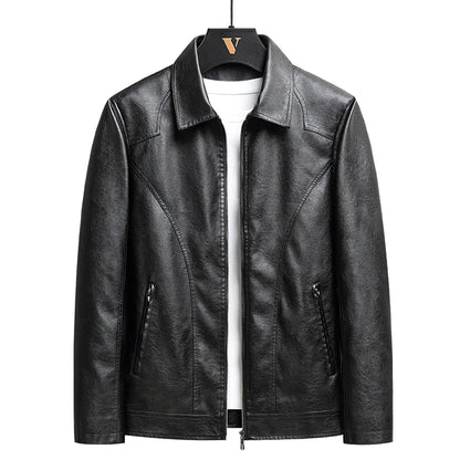 Men’s Retro Fleece Leather Jacket (Plus Size)