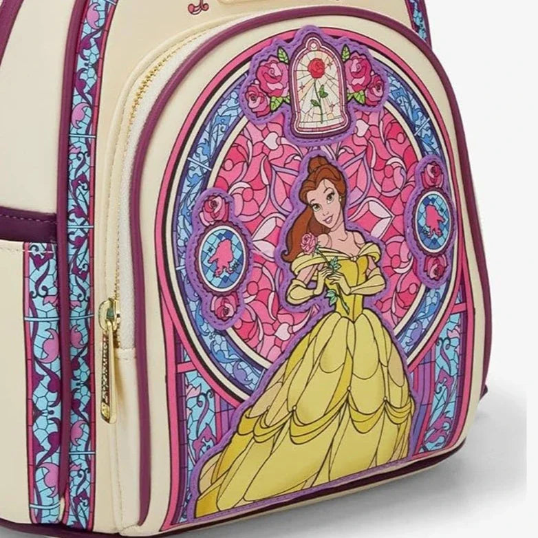 Belle Stained Glass Portrait Mini Backpack