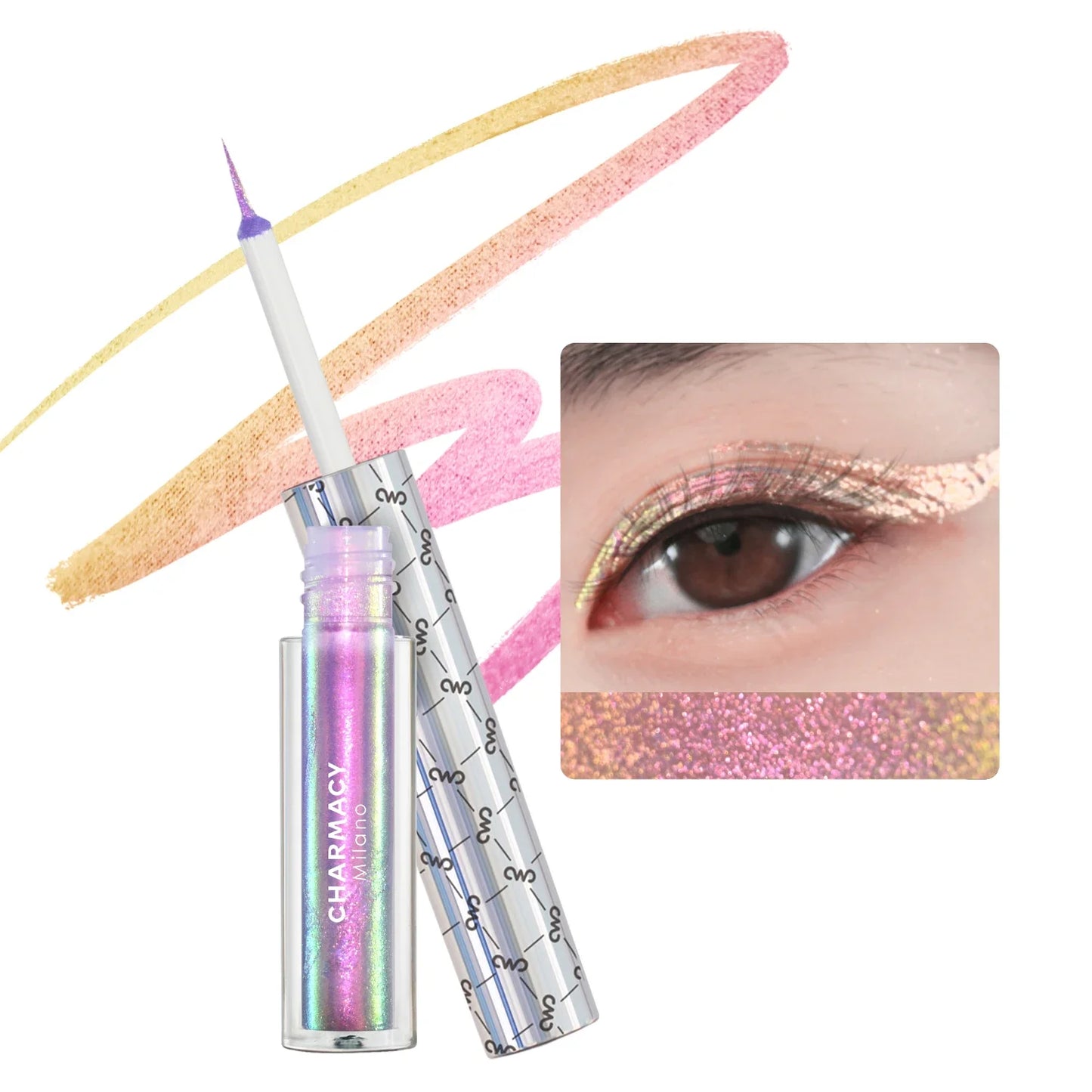 Duo chrome Glitter Liquid Eyeliner Waterproof Long-lasting Ultra-Fine Tip Smudge-proof Eye Liner Makeup