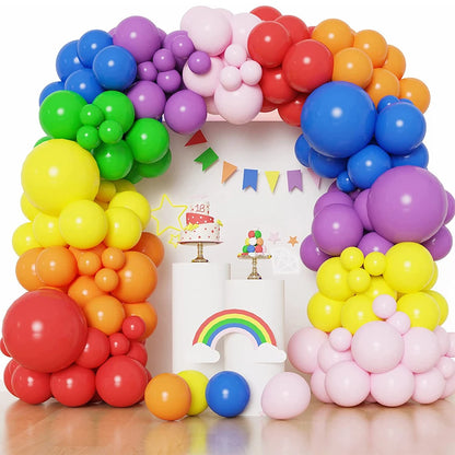 Colorful Rainbow Matte Balloons Garland Arch Kit DIY Latex Happy Birthday Party Balloons Supplies Girl Wedding Decoration Golobs
