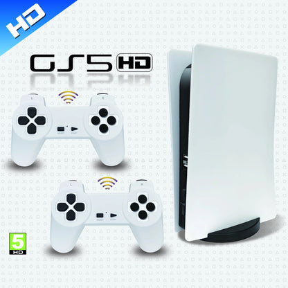 GS5 4K HD 8‑Bit Game Stick (3000 Built‑In Games, Wireless Plug‑and‑Play, Dual Controllers)