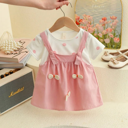 Baby Girl Polka Dot Dress – Summer Outfit with 3D Bow, Sweet Birthday Party Dress for Toddlers