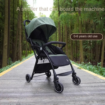 Sitting &amp; Lying Dual‑Use Lightweight Folding Baby Stroller (Multi‑Speed · Large Storage · Two‑Way Rollout)