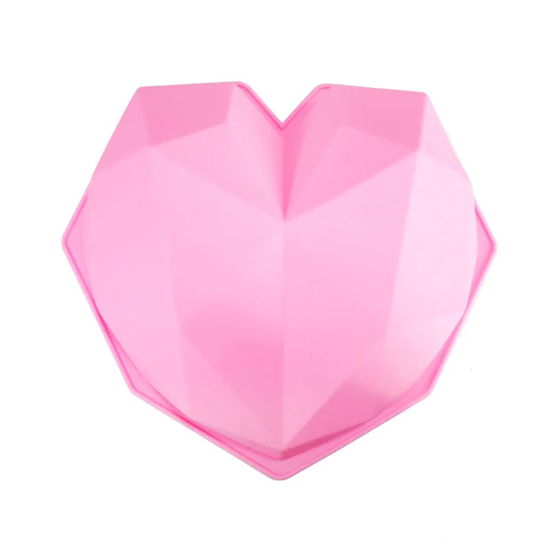 Silicone Diamond Love Baking Mold Set Letter Number Molds 1/6/8 Cavity Heart Mousse Pastry Cake Chocolate Soap Candle Mould