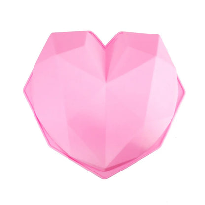 Silicone Diamond Love Baking Mold Set Letter Number Molds 1/6/8 Cavity Heart Mousse Pastry Cake Chocolate Soap Candle Mould