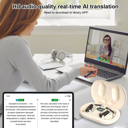 AI Translator Earbuds – 144 Languages, BT 5.3