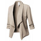 Women’s Waterfall Open‑Front Blazer – Asymmetrical Long Jacket