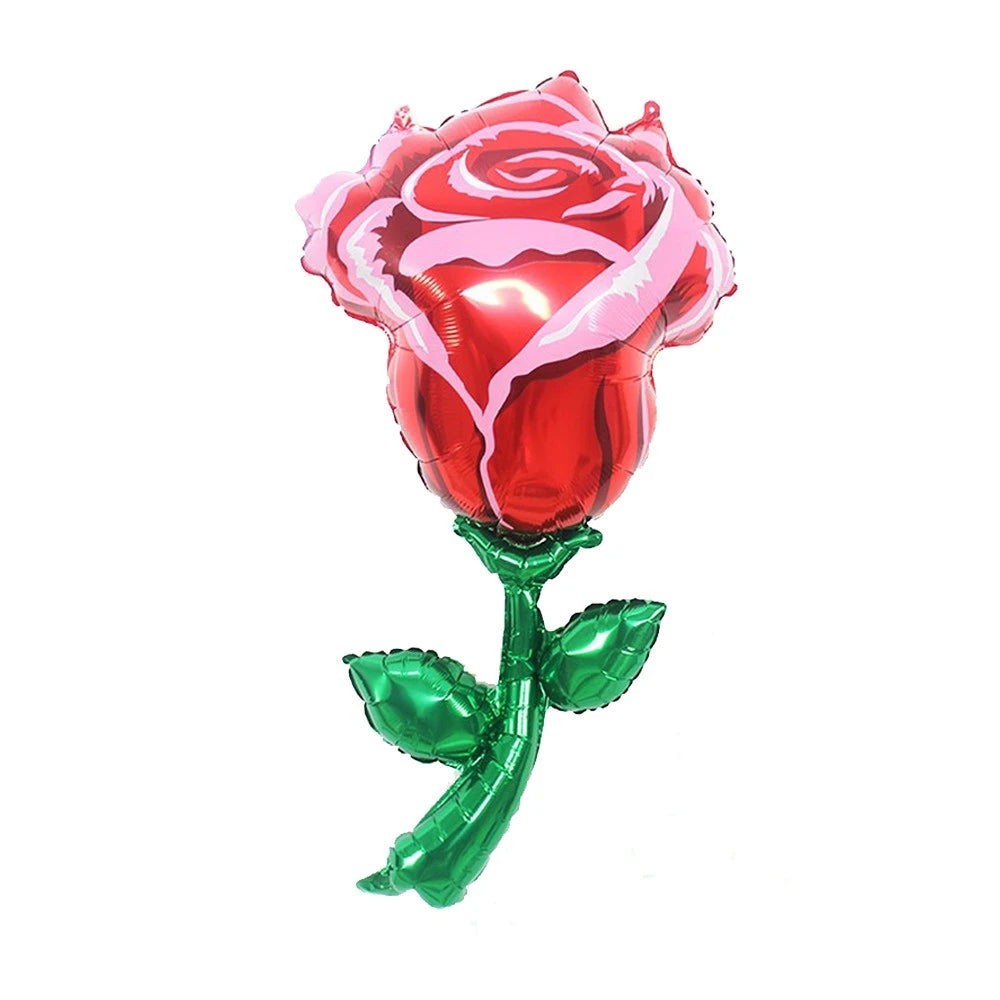 Cute Bear Foil Balloons with Flowers – Valentine’s, Wedding, Anniversary & Birthday Decoration