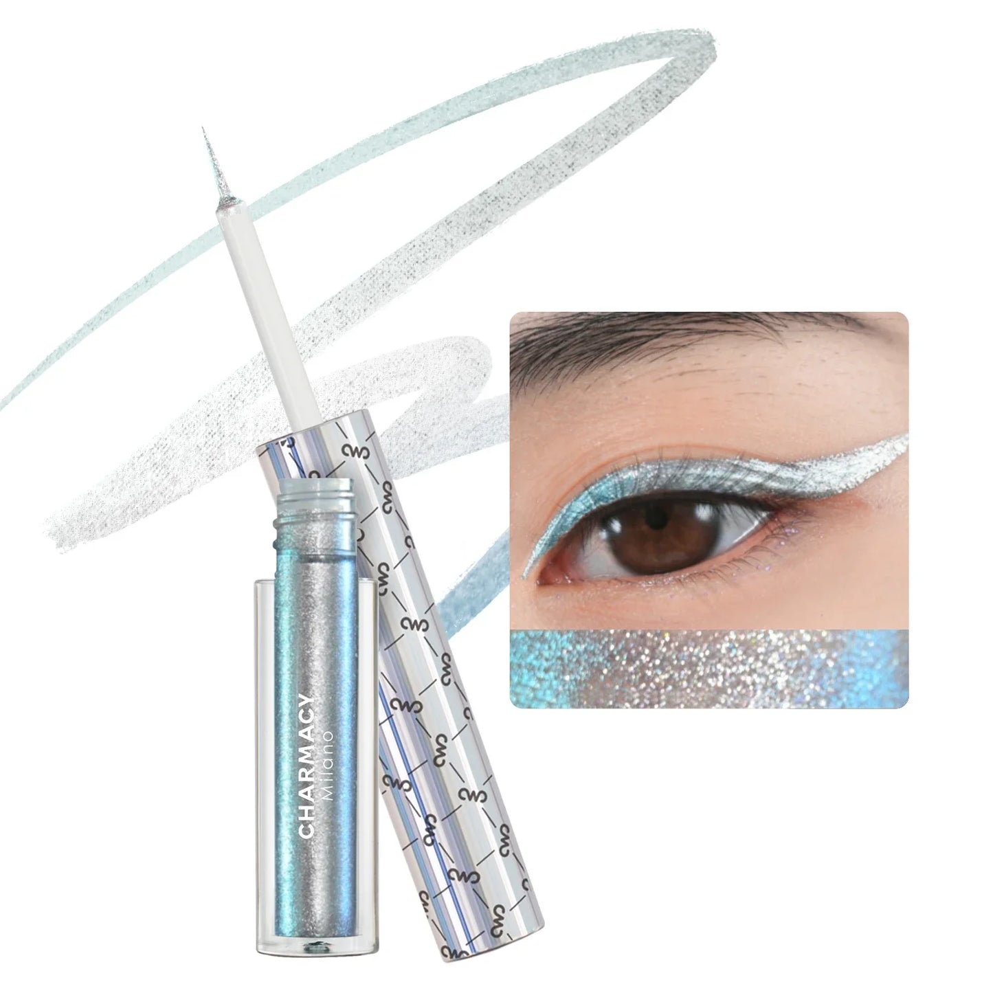 Duo chrome Glitter Liquid Eyeliner Waterproof Long-lasting Ultra-Fine Tip Smudge-proof Eye Liner Makeup