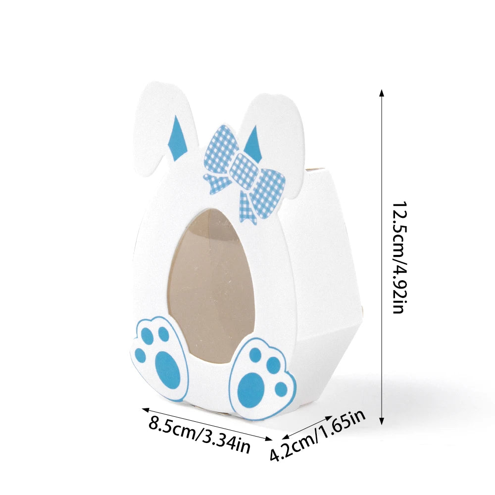 10/20pcs Easter Egg Candy Cookie Boxes Pink Blue Carton Bunny Shape Boxes for Spring Easter Party Gift Packing Boxes Decorations