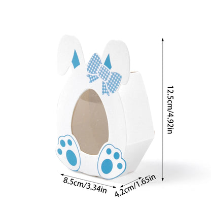 10/20pcs Easter Egg Candy Cookie Boxes Pink Blue Carton Bunny Shape Boxes for Spring Easter Party Gift Packing Boxes Decorations