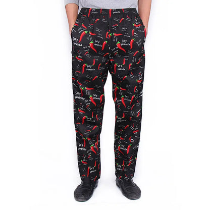 Unisex Chef Pants (Lightweight Baggy Cook Trousers with Elastic Waist)