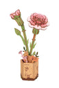 Robotime Rowood DIY Wooden Flower Bouquet Beautiful Hand-Make Gifts Eco-friend Materials 3D Wooden Puzzle for GirlFriends Decor