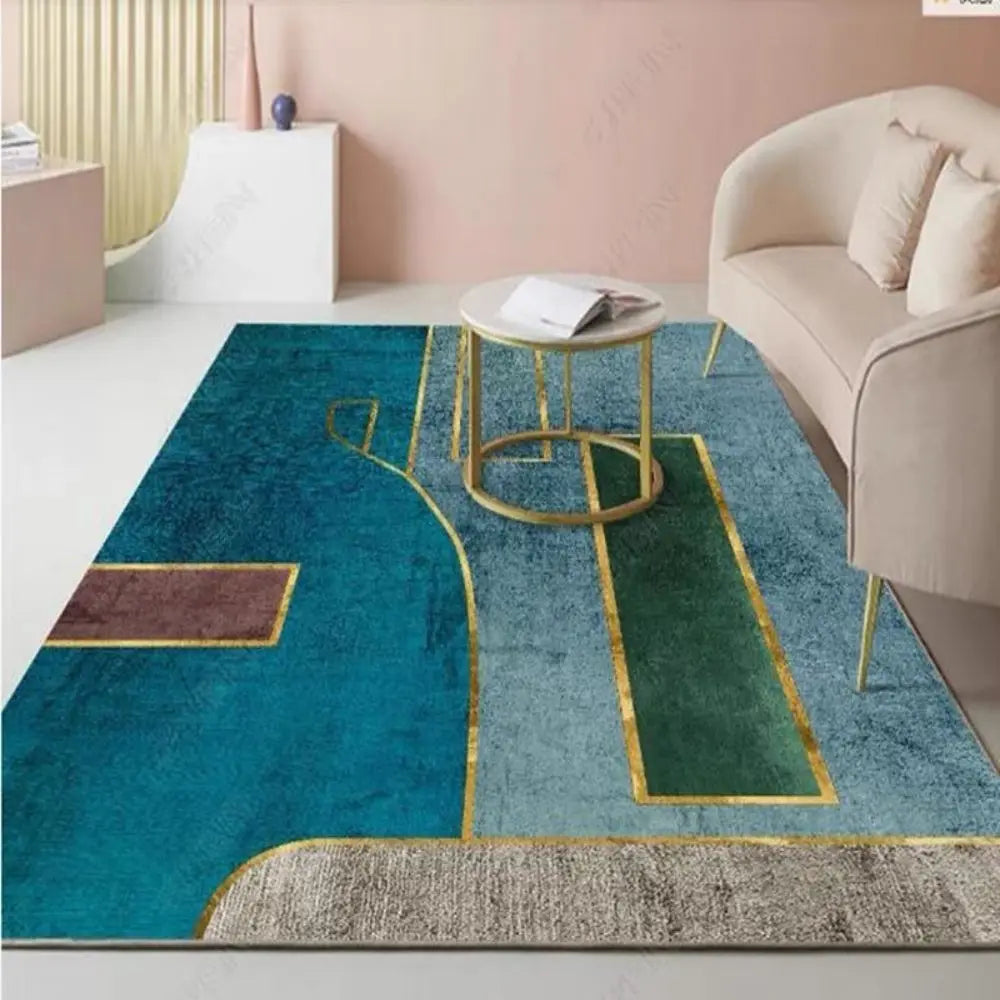 Modern Gray Minimalist Geometric Abstract Style Floor Mat Rug