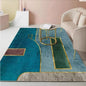 Modern Gray Minimalist Geometric Abstract Style Floor Mat Rug