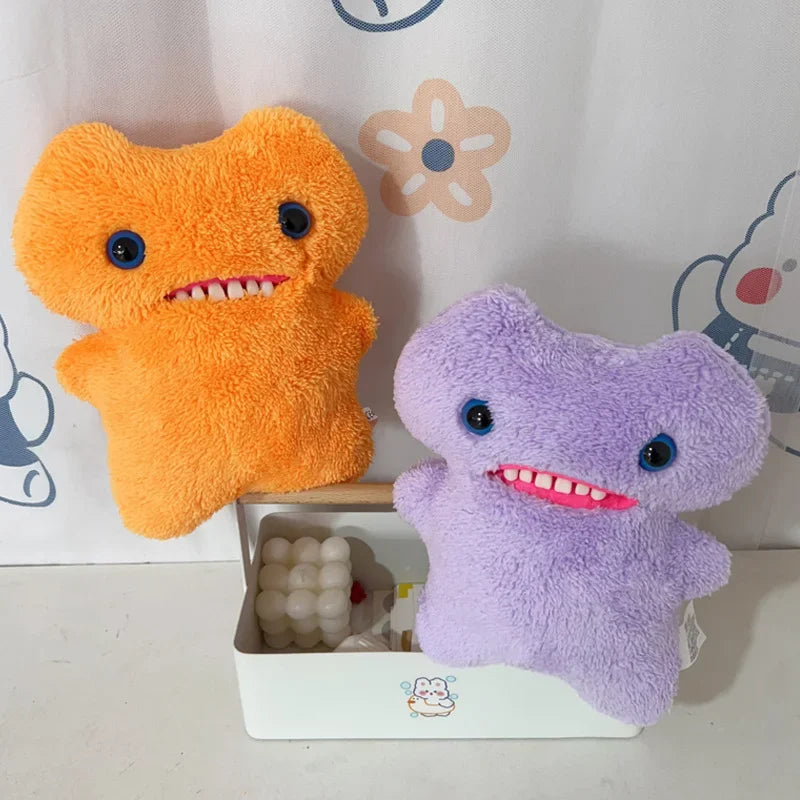 22cm Cartoon Funny Ugly The Block Monster Plushies Rainbow Crazy Rabbit Monster With Tooth Stuffed Monster Peluche Xmas Gifts