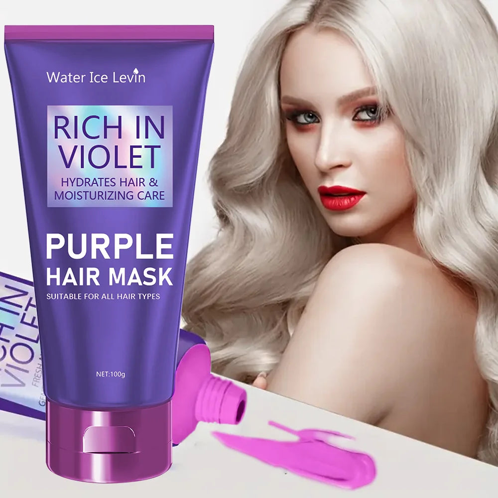 Purple Repair Damaged Hair Mask- Keratin Deep Nourishing Dry Frizzy Collagen Magical -5 Second to Soft Shiny Hair