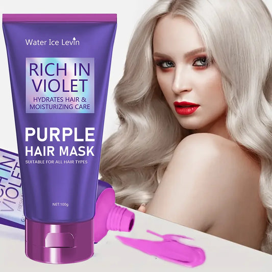 Purple Repair Damaged Hair Mask- Keratin Deep Nourishing Dry Frizzy Collagen Magical -5 Second to Soft Shiny Hair