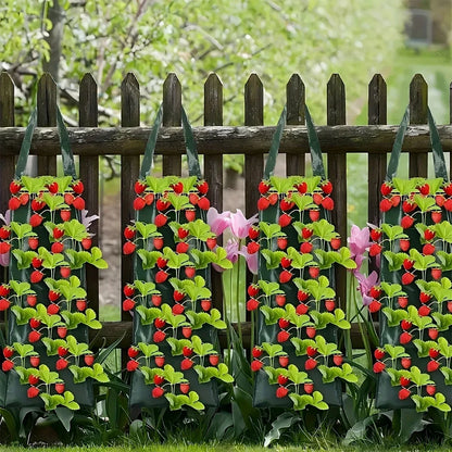1-4PCS Garden Veranda Supplies Multi-Pocket Strawberry Fruit Cultivation Hanging Plant Grow Bag Outdoor Compost Seedling Planter
