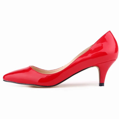 Women Pumps Classic Sexy Pointed Toes 5cm Low Med Kitten High Heels Shoes Spring Brand Design Dress Wedding Shoes Big Size 35-42