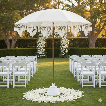 Rotatable Triangle Tassel Umbrella — Garden & Beach (No Base) UPF50+