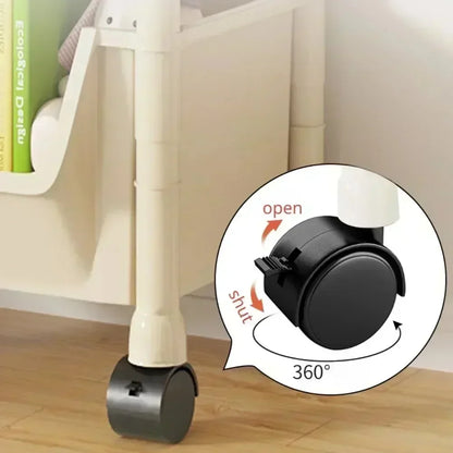 Mobile Multi‑Layer Bookshelf & Bathroom Trolley w/ Wheels
