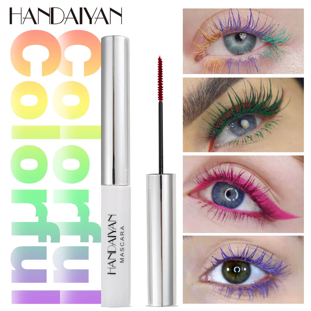 12 Color Mascara Waterproof Fast Dry Eyelashes Curls Extension Festival Make-Up Eyelashes Blue Red Purple Black White Mascara
