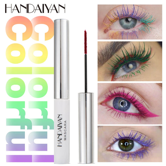 12 Color Mascara Waterproof Fast Dry Eyelashes Curls Extension Festival Make-Up Eyelashes Blue Red Purple Black White Mascara