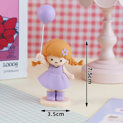 Princess Cake Topper Beautiful Girl with Bow Stars for Happy 1st Birthday Party Cake Decoration Baby Shower Party Supplies