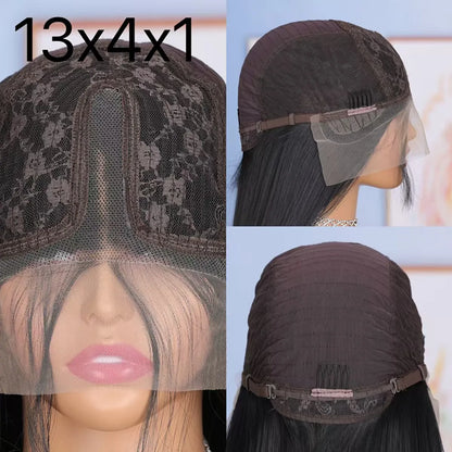 13×4×1 HD Transparent Lace Frontal Synthetic Wig (Straight · Black · Glueless · Daily &amp; Party Use)