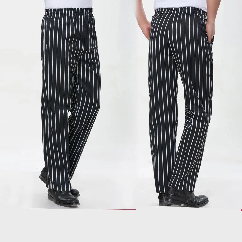 Men Work Wear Restaurant Kitchen Elastic Waist Pants