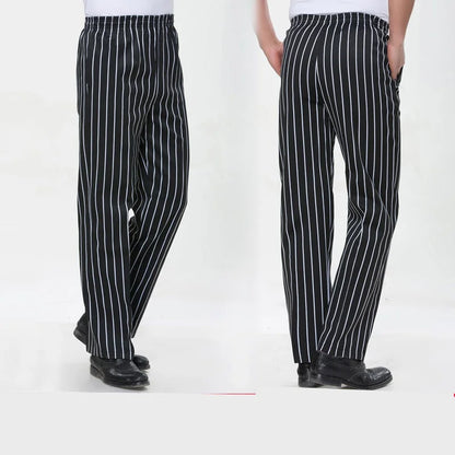 Men Work Wear Restaurant Kitchen Elastic Waist Pants