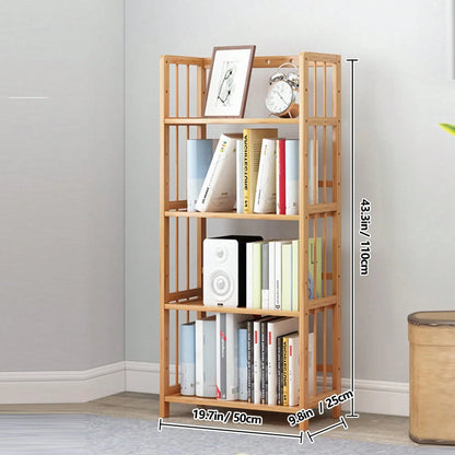 Senmeo Narrow Bamboo Bookshelf with Adjustable Shelves (4–5 Tier)