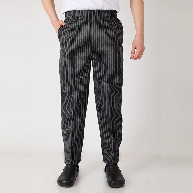 Unisex Chef Pants Cook Chef Pants with Elastic Waist Uniform