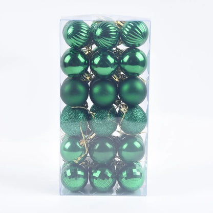 36/24pcs 40mm Merry Christmas Balls Christmas Tree Hanging Ball Ornaments Christmas New Year Party Home Decoration
